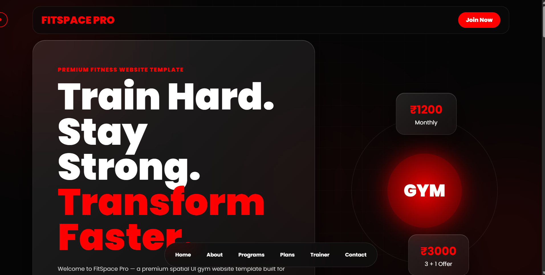 Gym Website Template